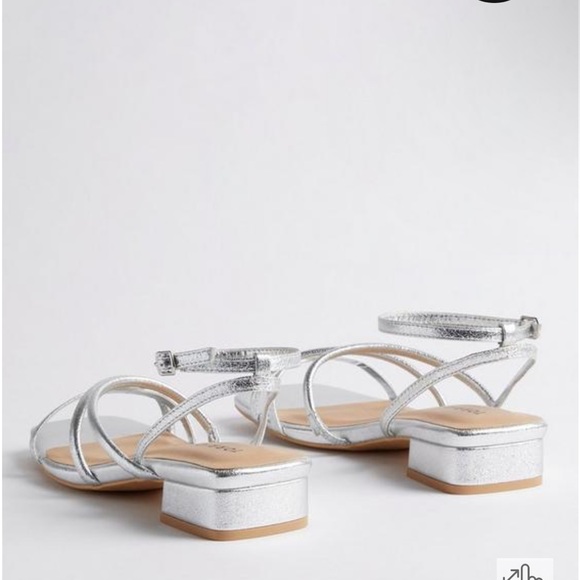 Torrid Silver Extra Wide Strappy Micro Block Heel Sandals - Picture 6 of 12